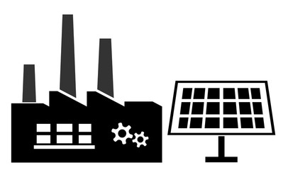 Sticker - Usine et un panneau solaire