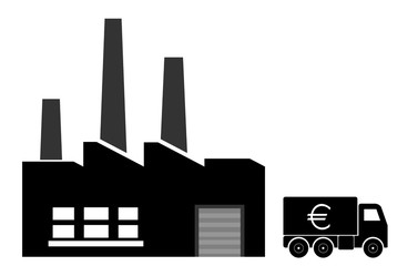 Canvas Print - Usine et camion de livraison en Euro