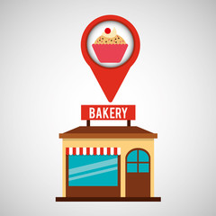 Sticker - bakery store cupcake dessert vector illustration eps 10