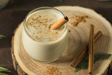 Wall Mural - Homemade Christmas Eggnog with Cinnamon