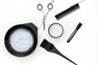 © 279photo - Tools for hair dye and hairdye top view white background
