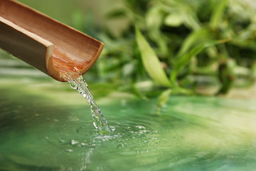 Poster - Beautiful spa composition with pouring water