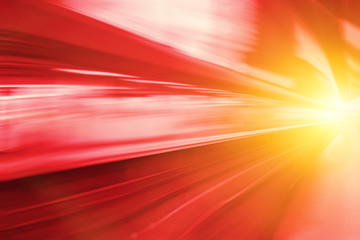 Wall Mural - acceleration super fast speed motion of train station for backgr