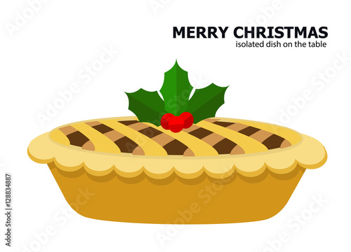 Illustration vector of mince pie on Christmas theme. - Buy this stock