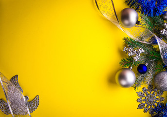 Wall Mural - Yellow Christmas background