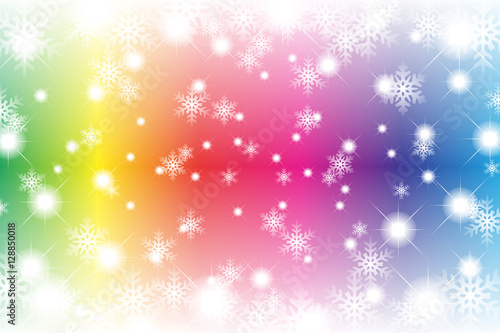 Background Wallpaper Vector Illustration Design Free Free Size Charge Free Colorful Color Rainbow Show Business Entertainment Party Image 背景素材壁紙 雪の結晶 光 キラキラ 輝き 冬景色 クリスマス 空 イルミネーション デコレーション Stock Vector