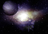Fototapeta Kosmos - Stars, dust and gas nebula in a far galaxy