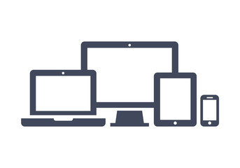 device icons: smart phone, tablet, laptop and desktop computer. vector illustration of responsive we
