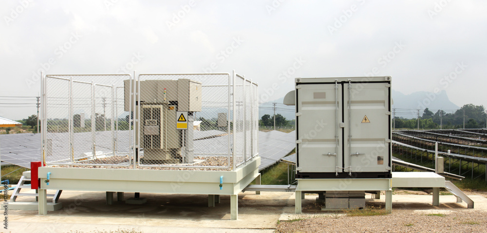 Solarfarm Inverter Cabinet and Transformer Yard Stock Photo | Adobe Stock