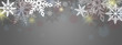 snowflake banner on grey gradient background 