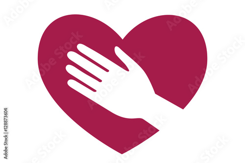 Hand aufs Herz Stock-Vektorgrafik | Adobe Stock