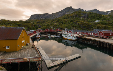 Wall Mural - Traditional Fishing Village Nusfjord on the Lofoten Islands, Nor