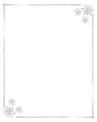 Wall Mural - Vector, Silver Snowflakes Border