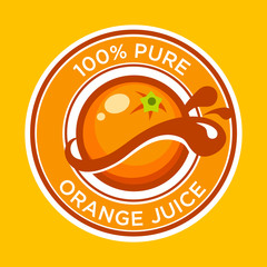 Wall Mural - Orange Juice Label
