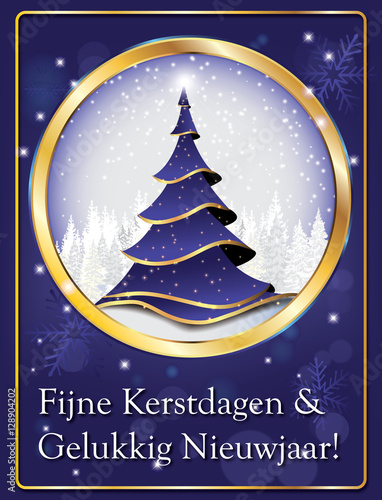 Fotografie, Obraz Fijne Kerstdagen en Gelukkig Nieuwjaar 201! - winter kaartje om te versturen naa