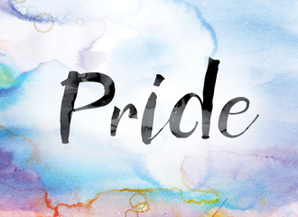 Canvas Print - Pride Colorful Watercolor and Ink Word Art