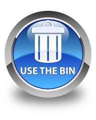 Wall Mural - Use the bin (trash icon) glossy blue round button