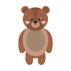 Sticker - cute little bear animal character vector illustration design