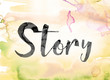 Story Colorful Watercolor and Ink Word Art
