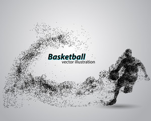 Basketball player from particles.