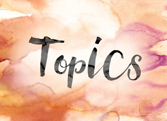 Poster - Topics Colorful Watercolor and Ink Word Art