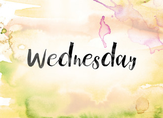 Poster - Wednesday Colorful Watercolor and Ink Word Art