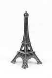 Fototapeta Boho - Gray Eiffel Tower model, isolated on white background