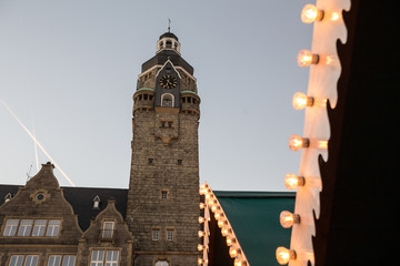 Wall Mural - townhall remscheid germany in the evening