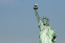 Majestic Iconic Lady Liberty Statue Of Liberty In New York Harbor Welcoming New Arrivals