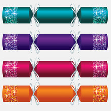 Glitter Christmas Crackers In Vector Format.