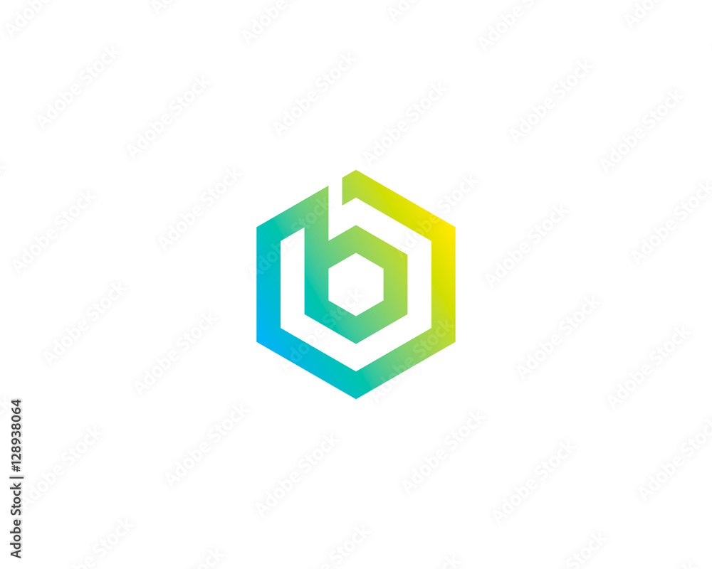 Hexagon Letter B Initial Logo Design Template Stock Vector | Adobe Stock