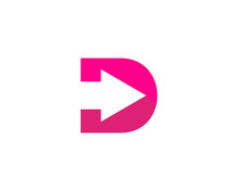 Initial Letter D Arrow Direct Logo Design Template