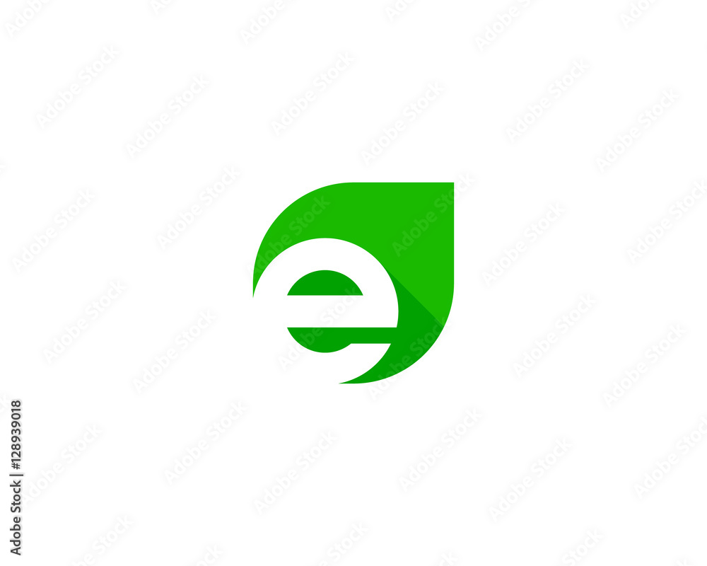 Letter Initial E Leaf Logo Design Template Stock Vector | Adobe Stock