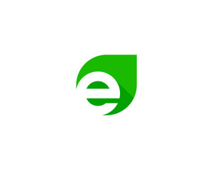 Wall Mural - Letter Initial E Leaf Logo Design Template