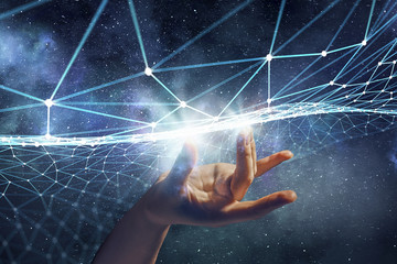 Wall Mural - creating technologies for connection . mixed media