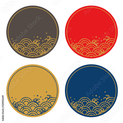 フレームセット 和柄 波 Stock Vector Adobe Stock フレームセット 和柄 波 Stock Vector Adobe Stock