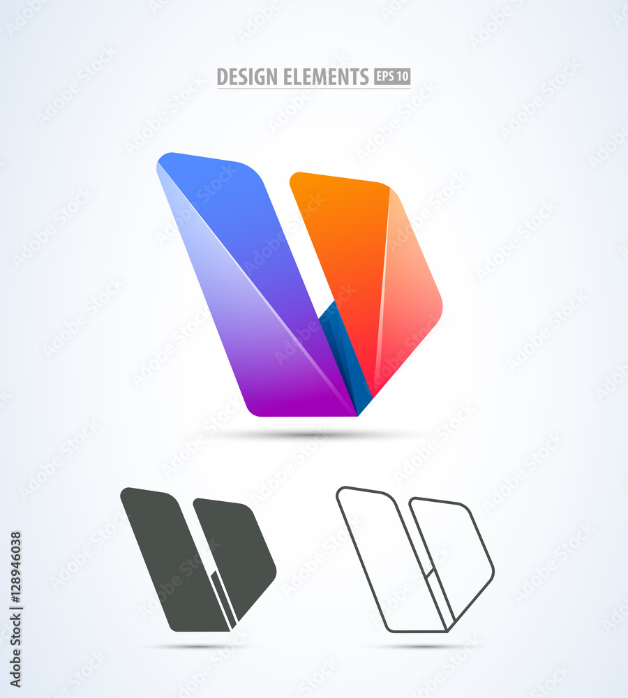 Vector abstract corporate identity logo sign design. Letter u and drop ...