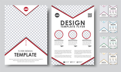 Wall Mural - set flyers (brochure) a4 with empty space for photo