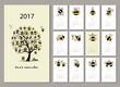 Funny bees calendar 2017 design