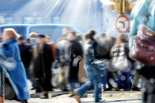 Plakat people on busy street