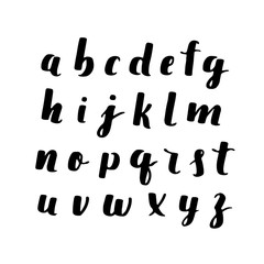 Wall Mural -  hand drawn alphabet. Brush painted letters. Handwritten script alphabet. Hand lettering and custom typography for your designs: logo, for posters, invitations, cards, etc.  type.