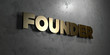 Founder - Gold sign mounted on glossy marble wall  - 3D rendered royalty free stock illustration. This image can be used for an online website banner ad or a print postcard.