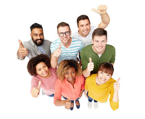 Wall Mural - international group of people showing thumbs up