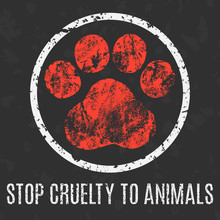 Vector. Social Problems. Stop Cruelty To Animals.