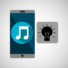 Poster - smartphone music online creativity vector illustration eps 10