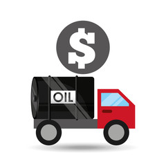 Canvas Print - tank truck oil price money vector illustration eps 10