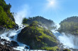 Summer sunshiny Latefossen waterfall, Norway