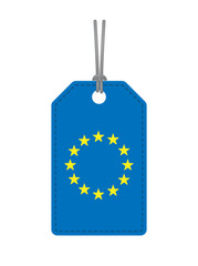 Wall Mural - Isolated label with  the EU flag stars