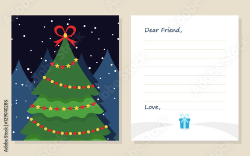 Template Greeting Card New Year S Or Merry Christmas Letter To