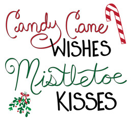 Poster - Candy Cane Wishes Mistletoe Kisses